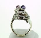 Anello Argento 925%° serpente con ametiste linea terra